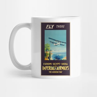 Fly There Imperial Airways Vintage Poster 1928 Mug